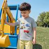 New Summer Collection: Boys’ Short-sleeved T-shirt with Stylish Construction Vehicle Embroidery – Children’s Round-neck Top