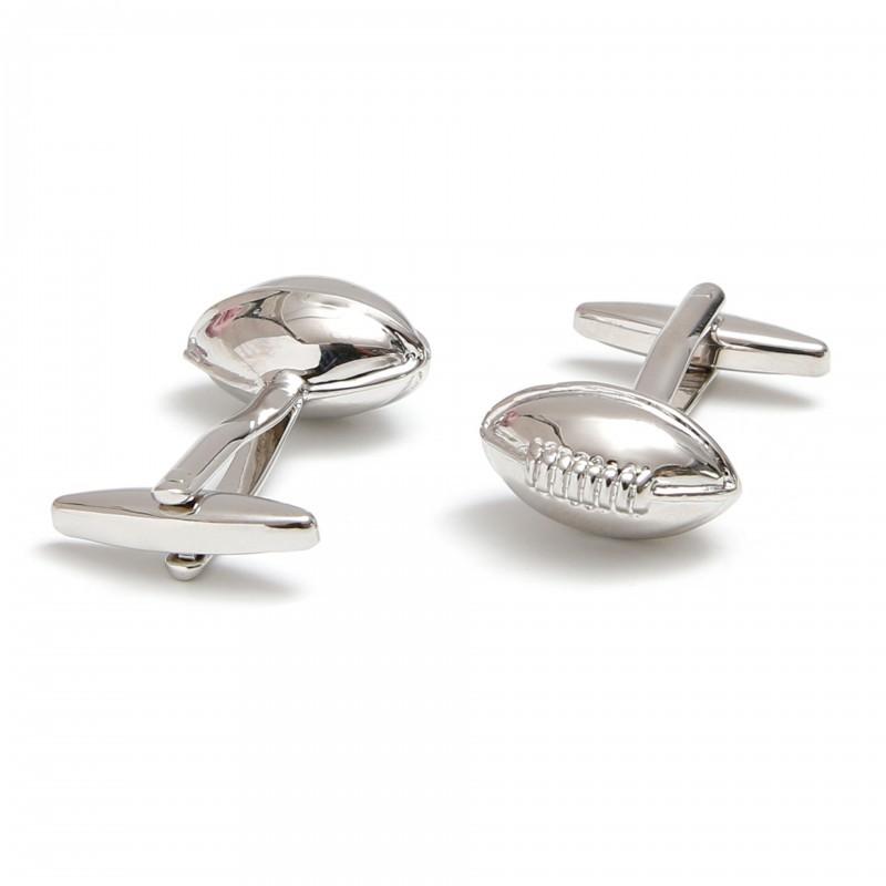 Sports Accessories Simple Rugby Shape Gold Silver Men s Cufflinks copper