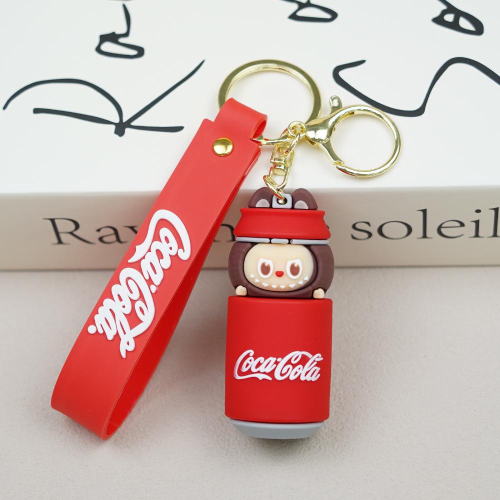 Creative And Personalized Coca Cola Rabbu Little Sheep Keychain Car Bag Pendant 3D Doll Small Gift