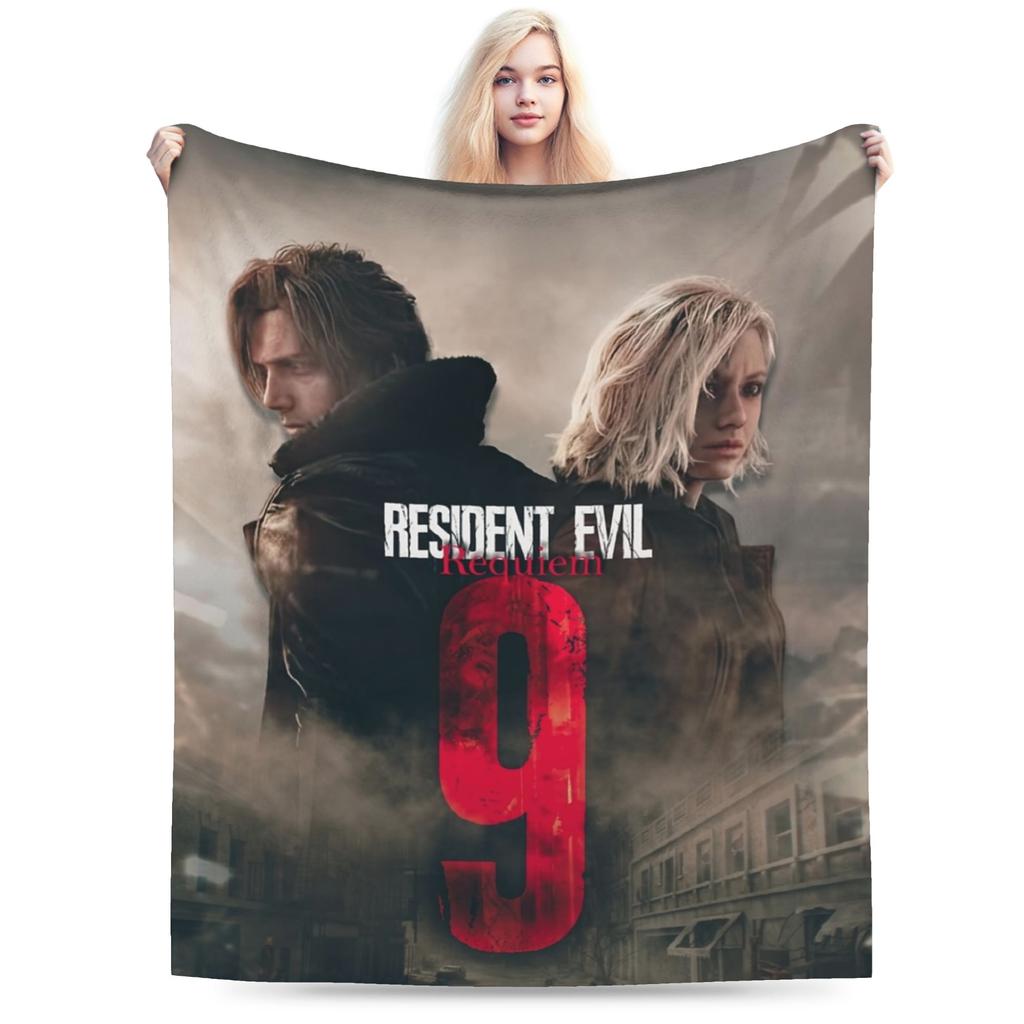 Residents Evils 9 Leon Keneddy Blanket Multi-size Warm Cozy Fluffy Games Throw Blankets for Couch Sofa and Bed