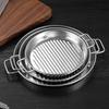 Pack Of 3 Rustproof Metal Snacks Plate Snacks Serving Dishes Stainless Steel Tray with Handle for Gatherings Event