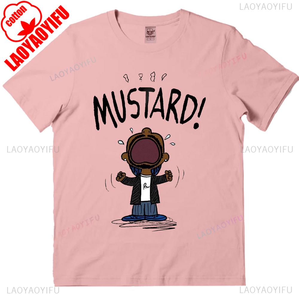 Kendrick Lamar MUSTARD Meme Shirt Neu Viral GNX Album Referenz Tops Hip Hop Musik Grafik T-Shirts Mustard Lamar Kurzarm