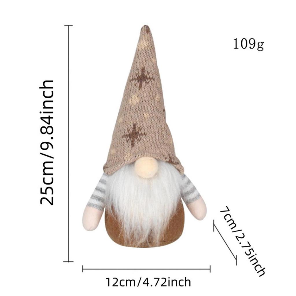 Christmas Decorations: Rudolph Doll, Knitted Snowflake Hat, Faceless Doll