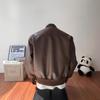 Men's American Retro Leather Jacket: Heavyweight, High-End Cool, Short Stand-Up Collar Bomber for Spring & Autumn