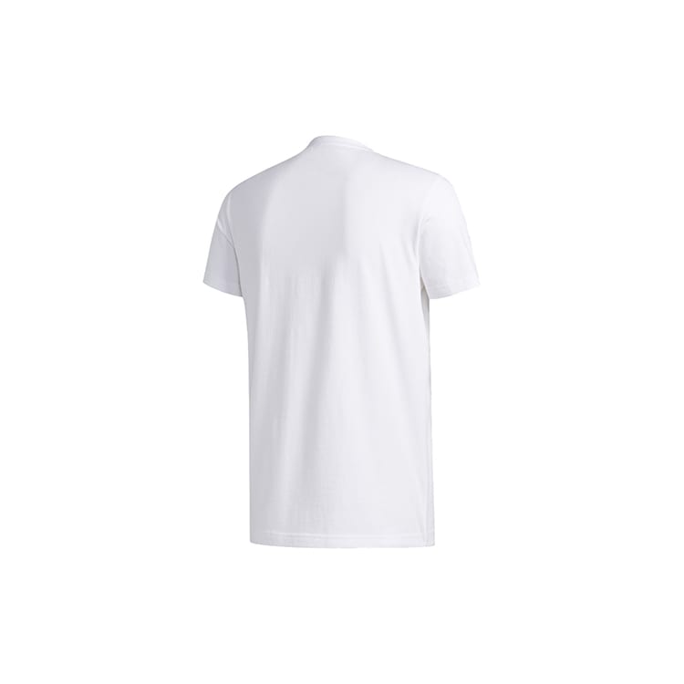 adidas T Shirts Men's White Crew Neck Moderate Straight Fit GE1057