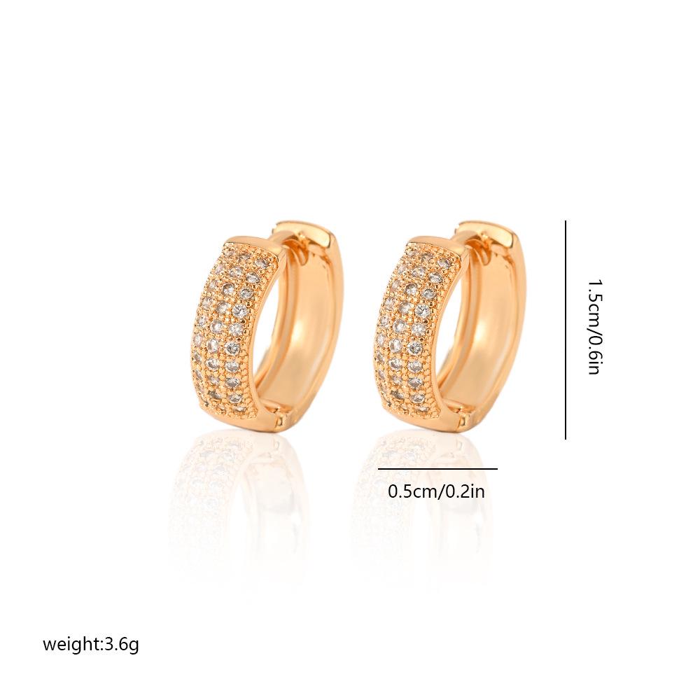 Gold Multi-Style Zircon Hoop Earrings for Women