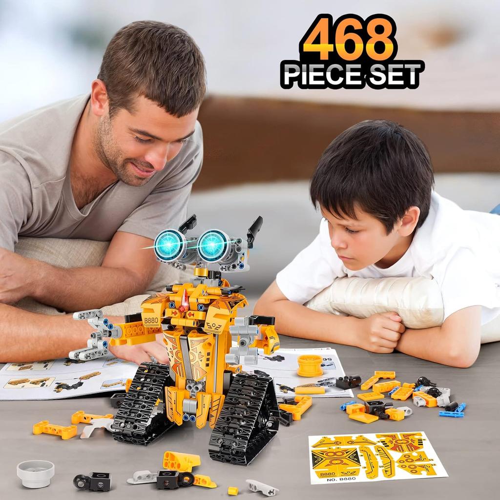 Sillbird Robot Building Kit with Remote Control STEM Gifts for Boys Age 8-12, Technic Buildable Coding Robotic Set Birthday Toys for Kids Teens (468