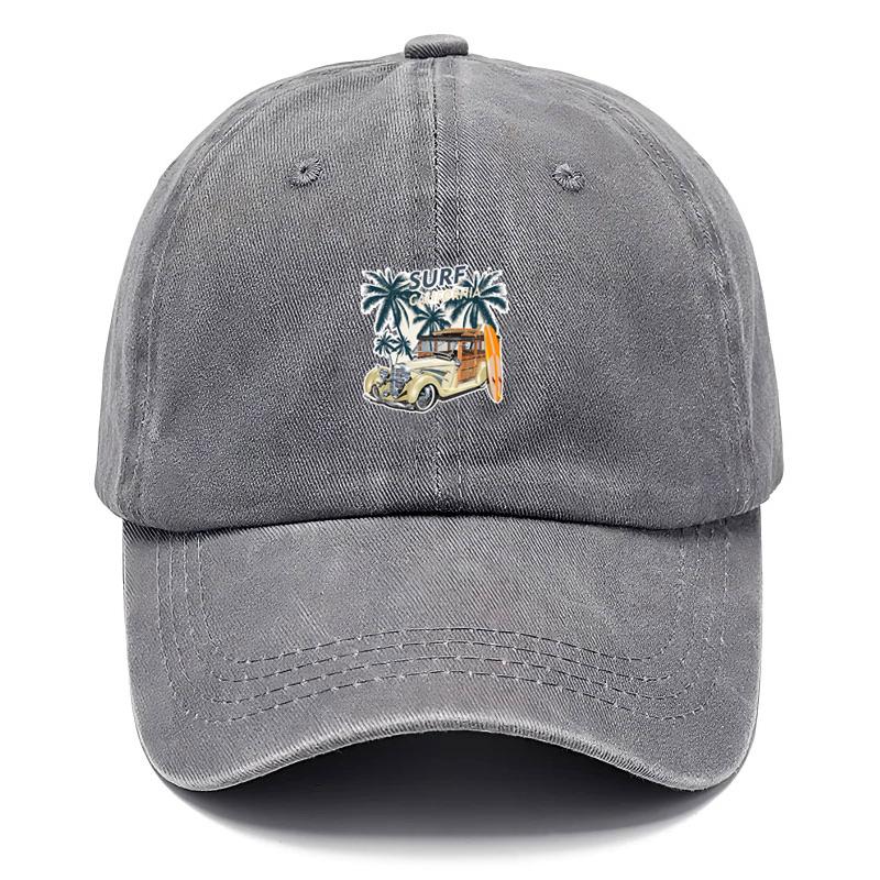 Customize Vintage Washed Cotton Baseball Cap Men Travel Sign Outdoor Dad Cap Adjustable Beach Style Surf Culture Casual Sun Hat Trendy Fashionable
