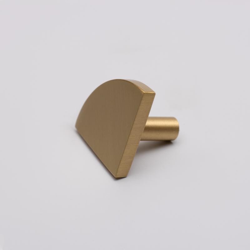 Modern Solid Brass Furniture Pulls Quarter Half Moon Handles for Kitchen Cabinets Glass Drawer Knobs Bedroom Outdoor Exterior