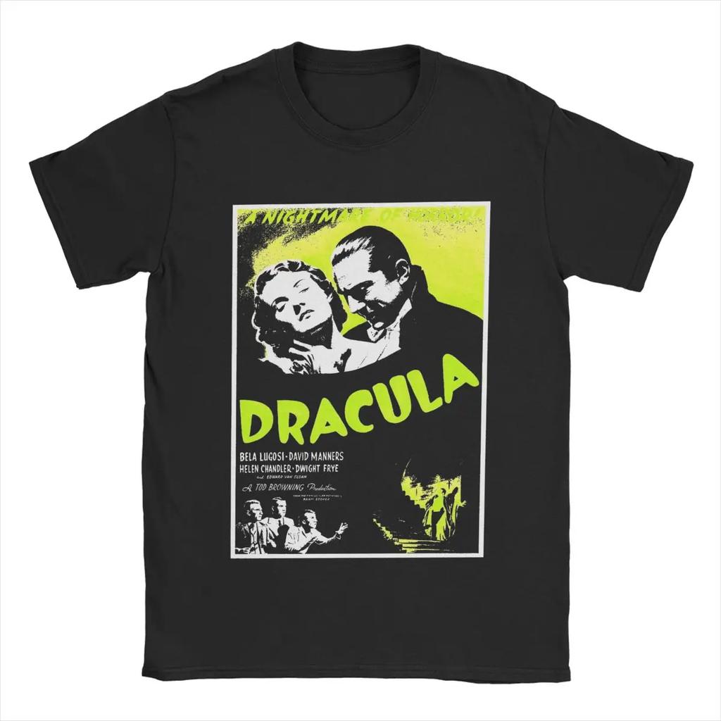 Dracula Lugosi Horror Movie Poster Vampire T Shirt 100% Cotton T-Shirts Round Collar Tee Shirt Short Sleeve Tops Summer