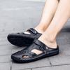 2025 Men Leather Sandals Summer Male Shoes Beach Sandals Handmade Comfortable Outdoor Casual Sneakers Classic Men Shoes Size 48
