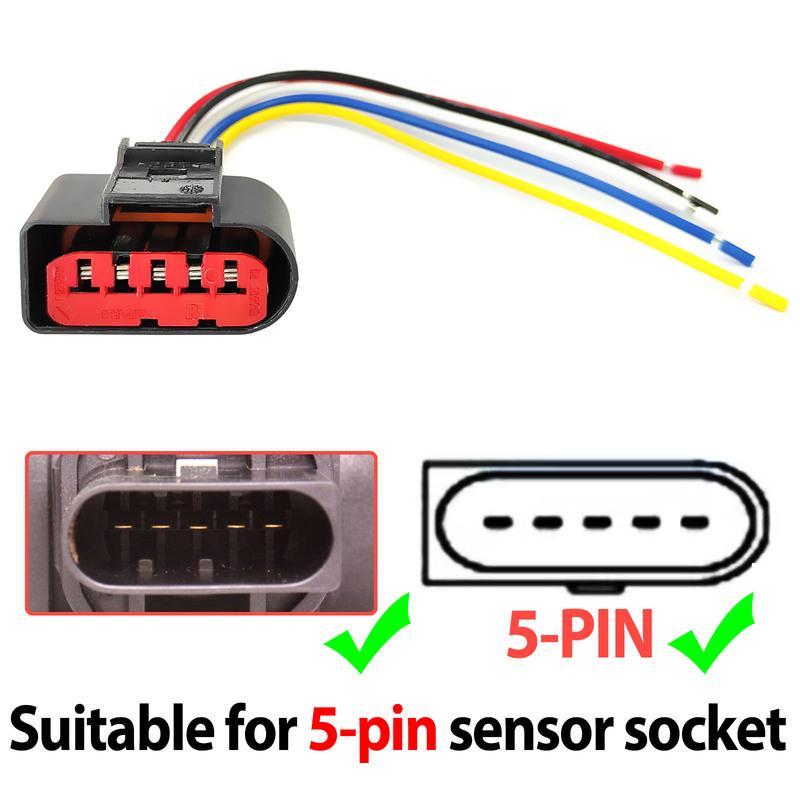 2pc For VW Sharan Golf Bora Polo Passat B5 B6 Touran Jetta Caddy Fox T5 MAF Mass Air flow Meter Sensor Connector Plug 1J0973775A