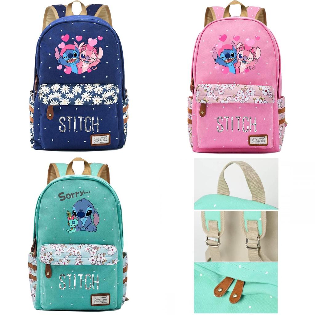 Lilo Stitch Backpack In Pink Or Blue Perfect For School Or Travel Made From High-quality Oxford Cloth