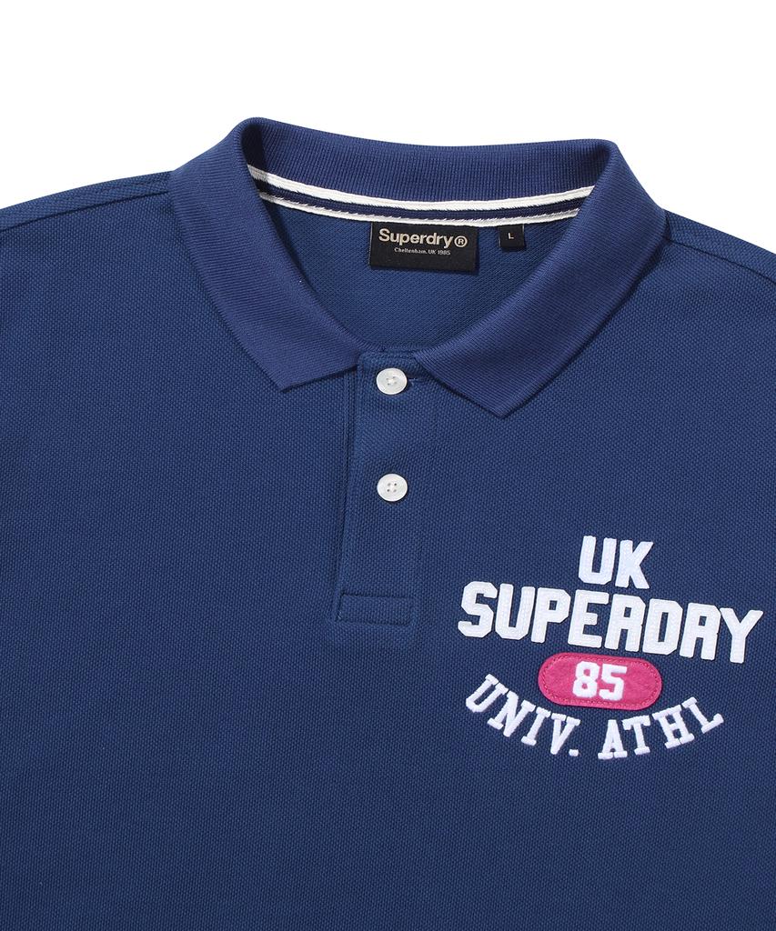 Syupeodeulai Athletics Felt Polo Shirt Dark Blue Sdmiqap63Dbl