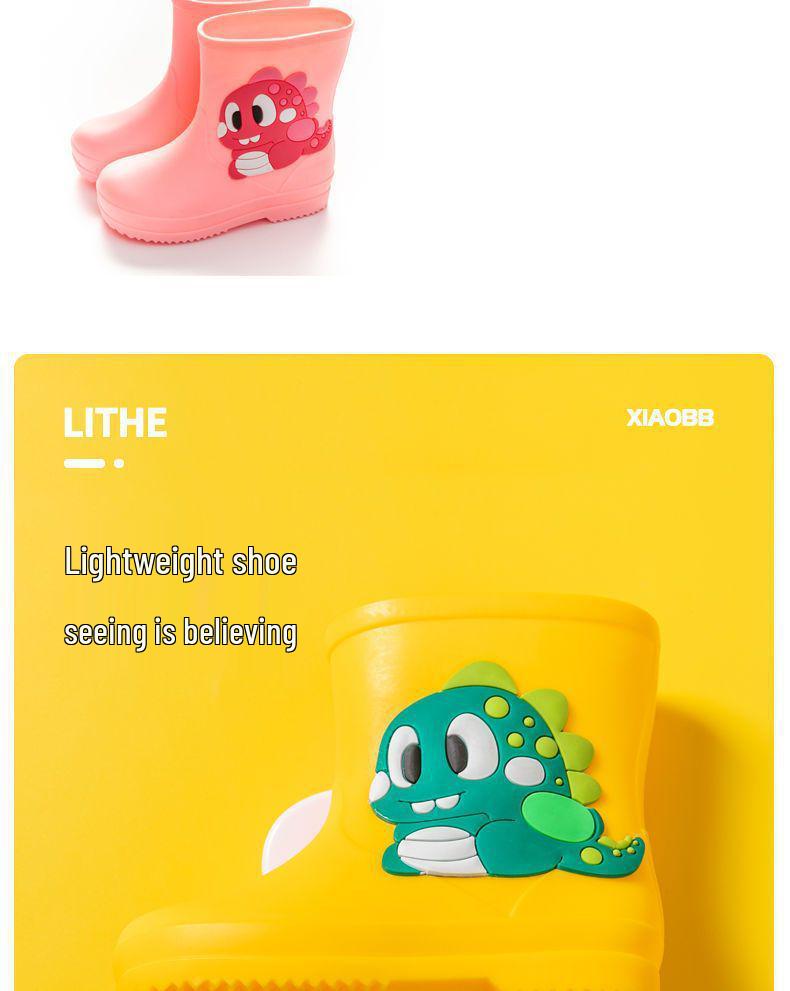 Cartoon Baby Non-Slip Waterproof Rubber Rain Boots - Cute Toddler Shoes