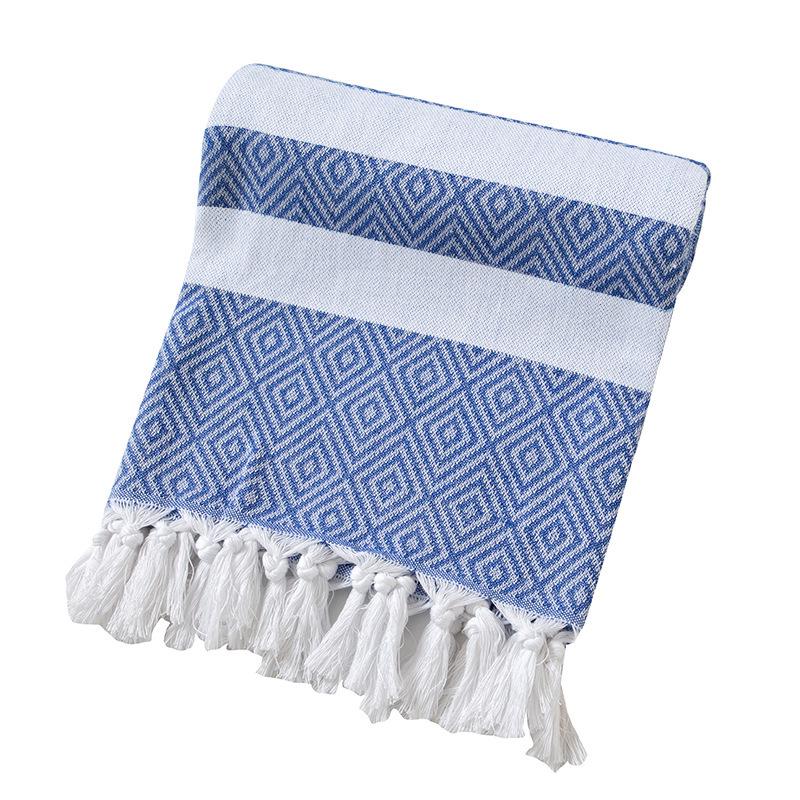 100% Cotton Striped Tassel Beach Towel - 30 Color Options
