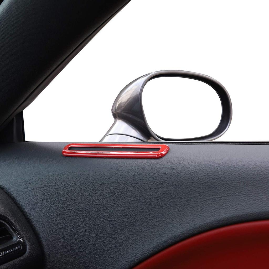 Interior Door Vent Cover Trim for Dodge Challenger 2015-2020 Interior Accessories (Red)