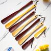 Solid Wood Long Handle Shoehorn for Elderly and Pregnant Users