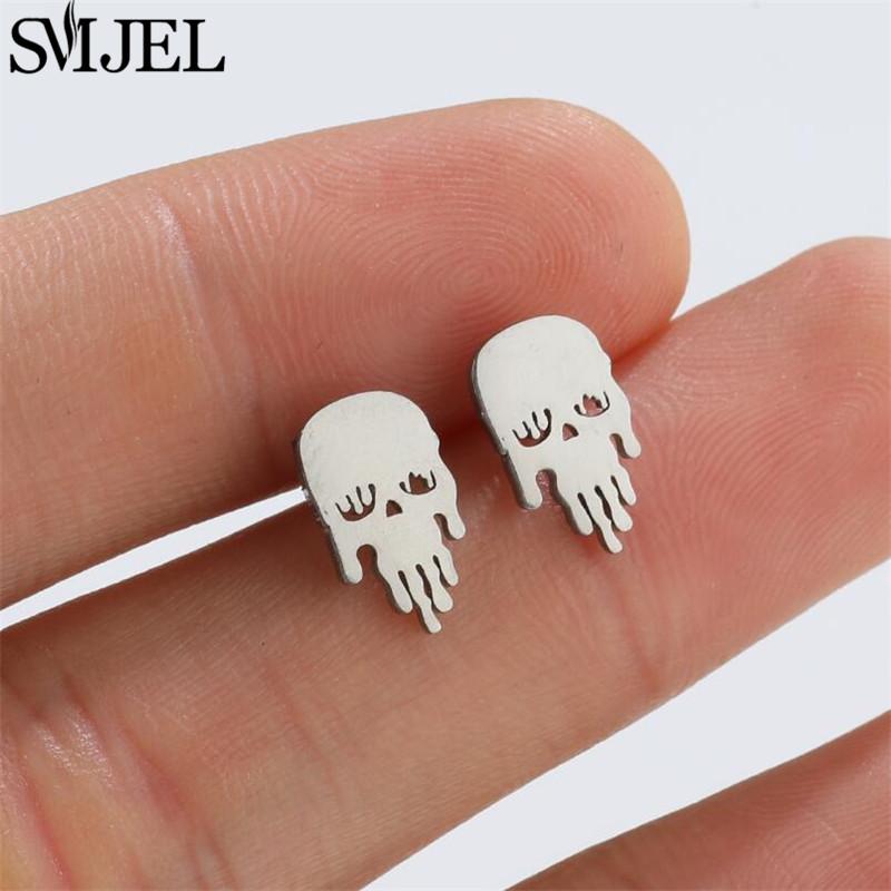 2026 Stainless Steel Geometric Stud Earrings for Women Star Sun Moon Earings Fashion Jewelry Angel Wing Ghost Ear Pendientes
