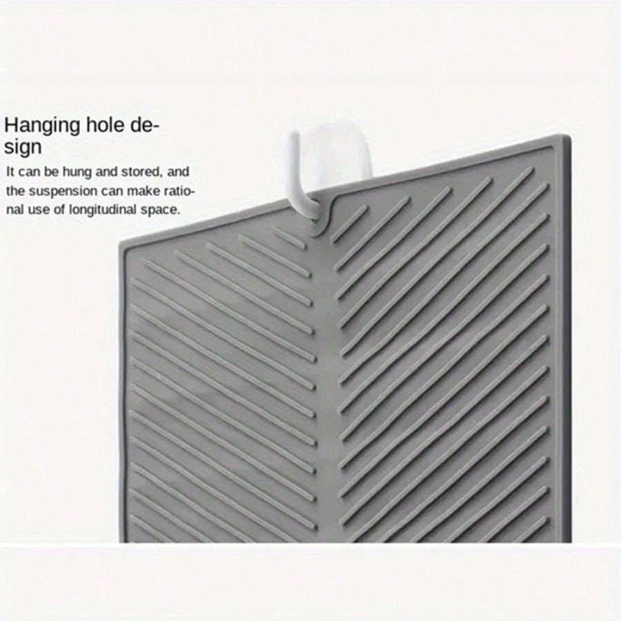 Draining Board Mat Dish Drying Pad Folding Heat Resistant Rectangle Eco-Friendly Drainer for Kitchen Pot Cup