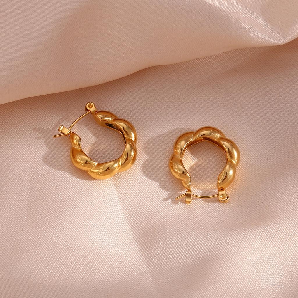 CARLIDANA Unique Geometric Flower Earrings Jewelry Gold Color Waterproof Non Tarnish Fashion Simple Minimalist Earring Women