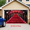 2D Glitter Red Carpet Stair Wall Tapestry, Celebrity Event Spotlight Backdrop for Parties