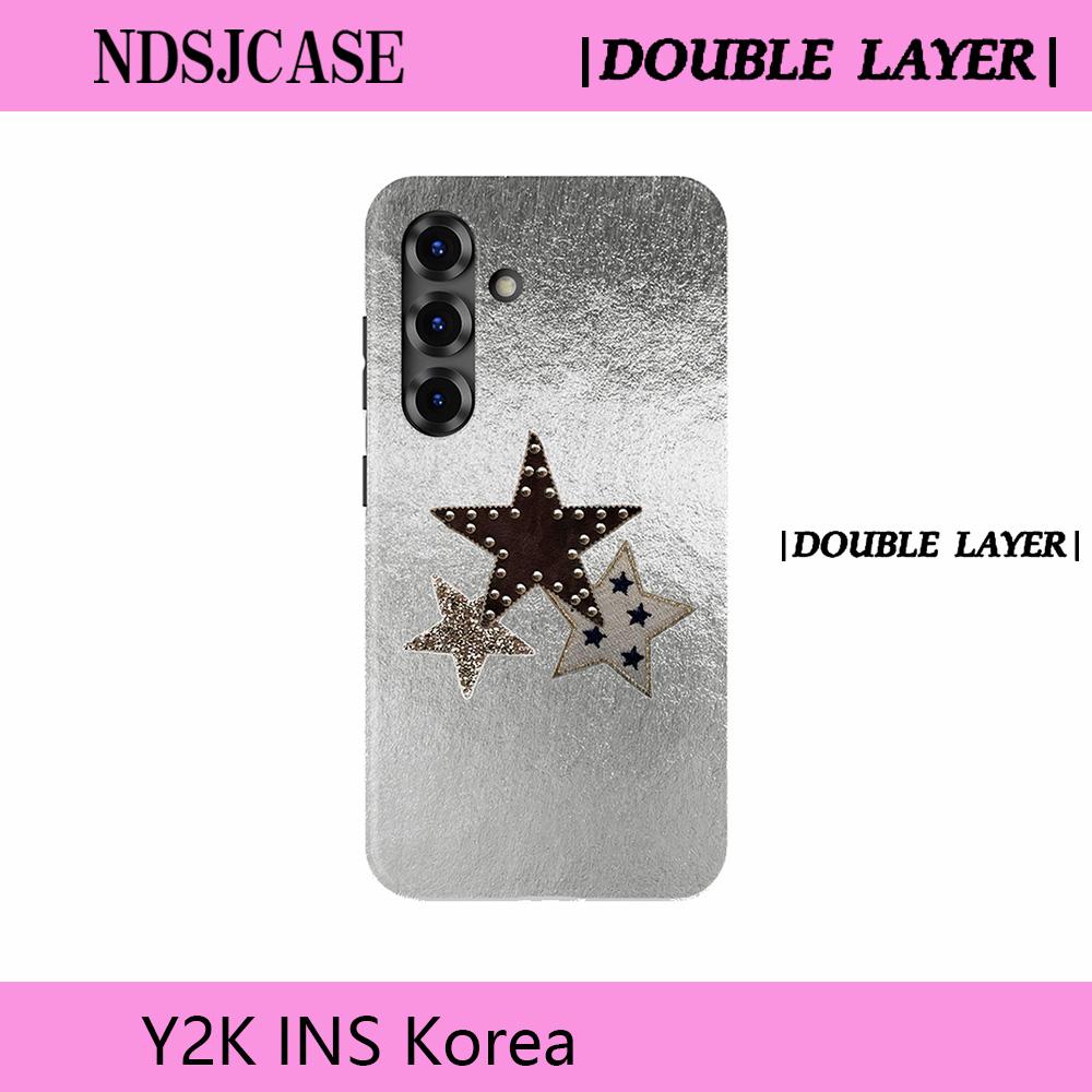 

Luxury Clmj SWAG Silver Crush Phone Case for Samsung Galaxy A56 S20 S23 S24 S25 S26 FE Plus Ultra Edge 4G 5G Double-layer Cover S25 5G