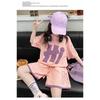 Girls Loose T-Shirts Sets Summer New Kids Short Sleeve Tops+Shorts 2Pcs Teen Letter Print Suits Children Clothes Casual Outfits