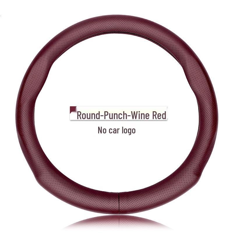 Genuine Leather Steering Wheel Cover for JAC Refine A60S3/Heyue A13, Ultra-Thin Design