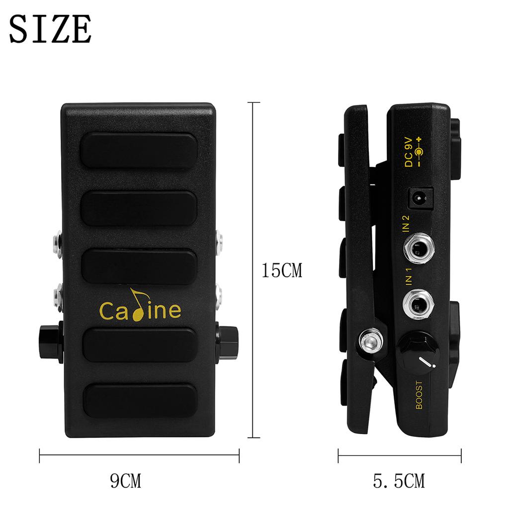 Caline Guitar Volume Boost Pedal Dual Channel Volume Pedal Electric Guitar Bass Effect Pedal Guitar Musical Parts & Accessory