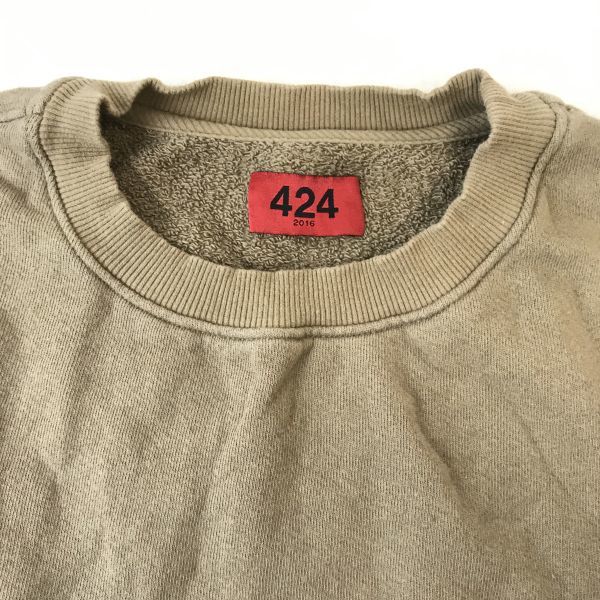 Made in Los Angeles 424 Round Neck Long Sleeve Sweatshirt Men M Brown(USED)