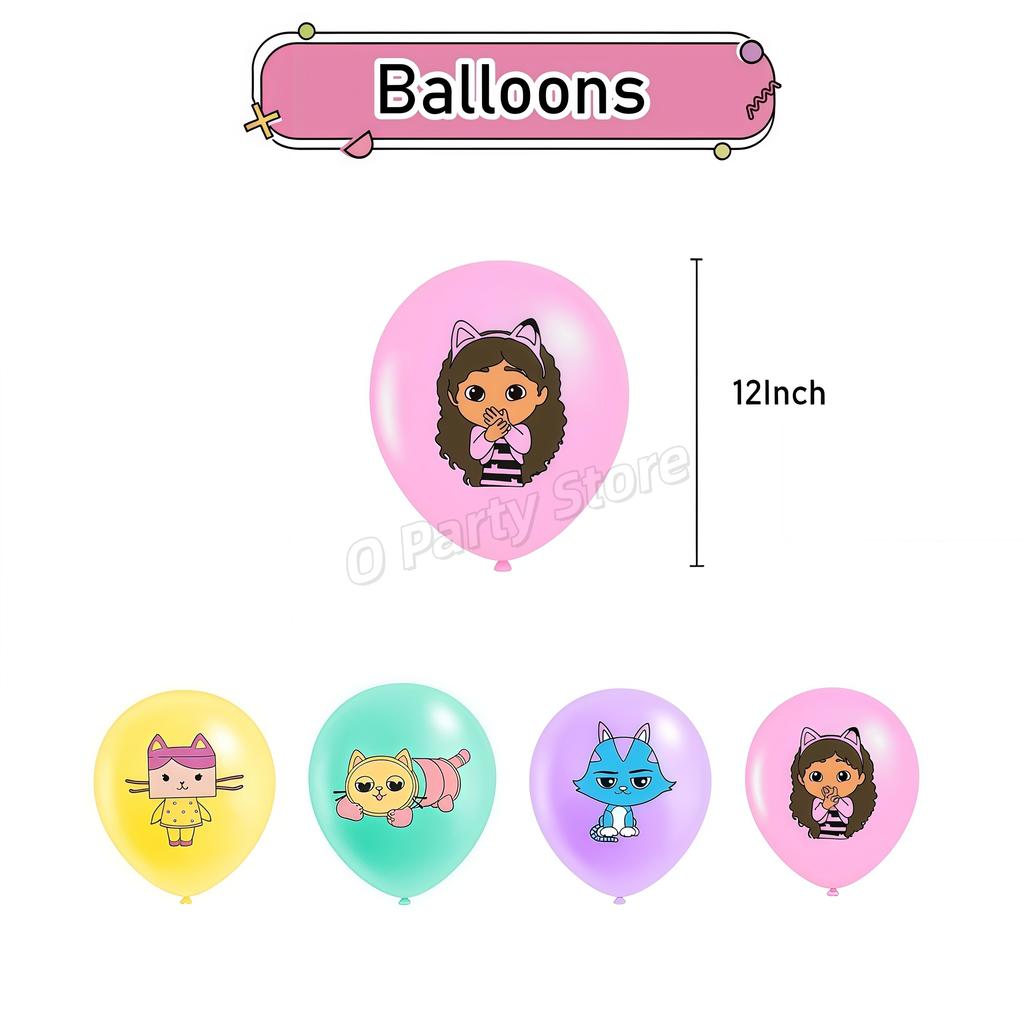 Gabby Dollhouse Birthday Decoration Gabby Disposable Dishes For Parties Girls Boys Favors Baby Shower Supplies Child Party Decor