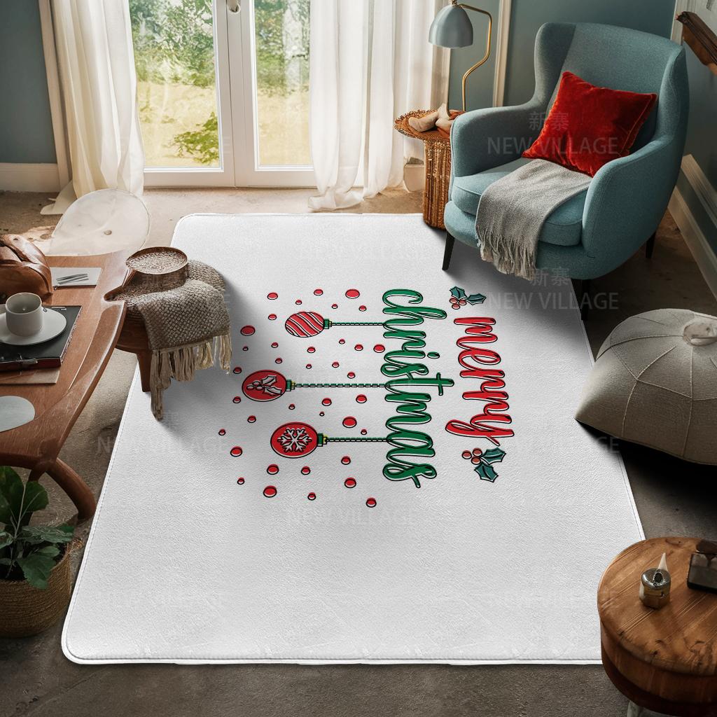 House Entrance Carpet Home Door Mat Living Room Bath Foot Bathroom Non-slip Water Absorption Rugs Bath Merry Christmas Winter