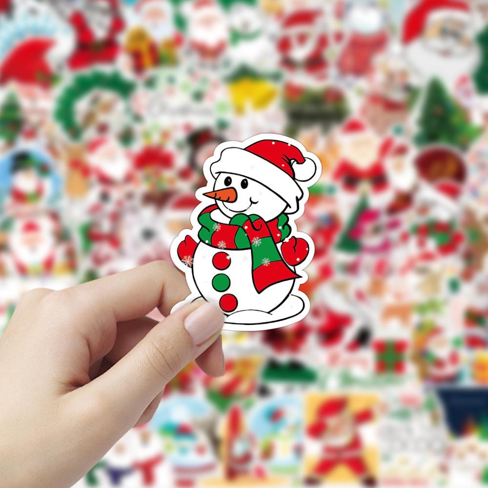 50Pcs Cartoon Christmas Stickers For Multi-Surface Decor (Wall Luggage Guitar)