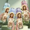 1PC Saint Joseph Religious Portrait 750ml Color Plastic Sports Water Bottle Leakproof Flip Straw Lid Suitable for Sports Office Home Use