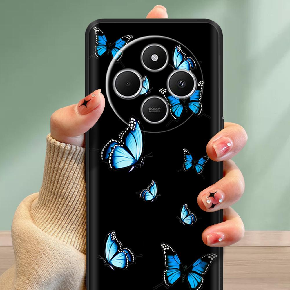 Luxury Painted Case For Redmi 14R 5G Soft Black Silicone Bumper Back Cover for Xiaomi Redmi 14R 14C Cases Funda Shockproof Shell