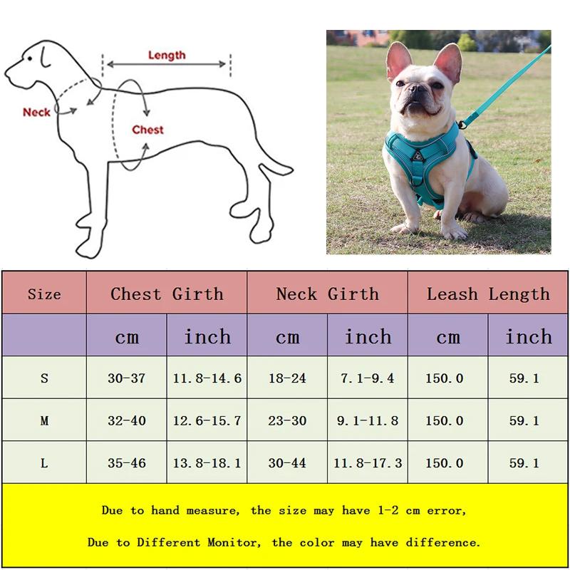 New Medium Dogs Adjustable Dog Harness Reflective Leash Set for Puppy Chest Strap Soft Breathable Pet Harness Accessories
