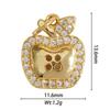 Hot Sale Custom Gold Plated Brass Zircon Paved Strawberry Lemon Cherry Apple Watermelon Pendant Charms DIY Jewelry Making