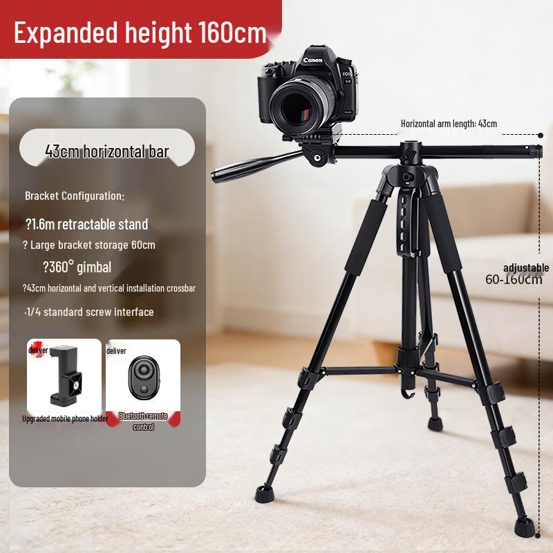 Multifunctional Universal Floor Tripod for Mobile Phone Live Streaming and Overhead Photography