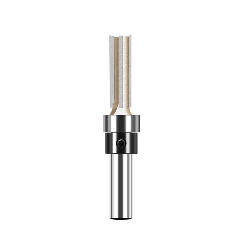 Pro Grade 3-Flute Straight Knife Grooving & Trimming Woodworking Cutter with Alloy Head & Bearing