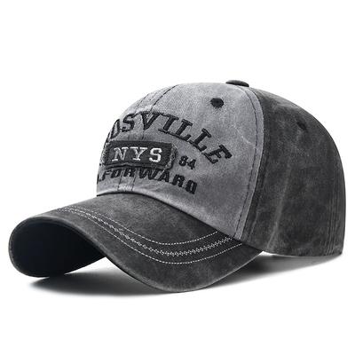 Gorra de béisbol con letras lavada y envejecida, gorra de béisbol moderna e individual para el sol de la calle