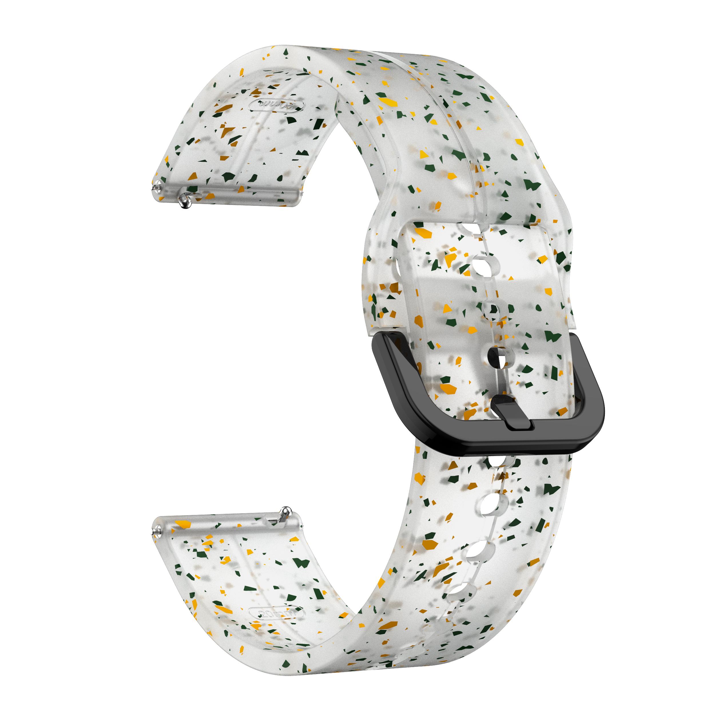 

For Garmin VivoMove Trend/Luxe/Style 20mm Watch Band Silicone Wrist Strap with Square Buckle Transparent