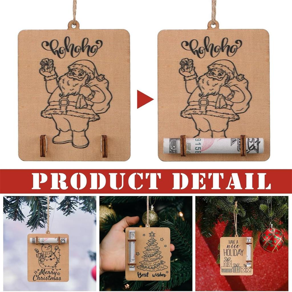 5 PCS Christmas Money Holders For Cash Cards Checks Funny Lipstick Holder Gift Card Holders Unique With Plastic Domes Cover And Double-Sided Adhesive