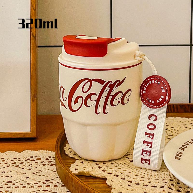 304 Edelstahl Isolierbecher Damen Herren Wasserflaschen Kaffeetasse Geschenk Tragbar Dual Drink Bürobecher Coca-cola Mode 2024
