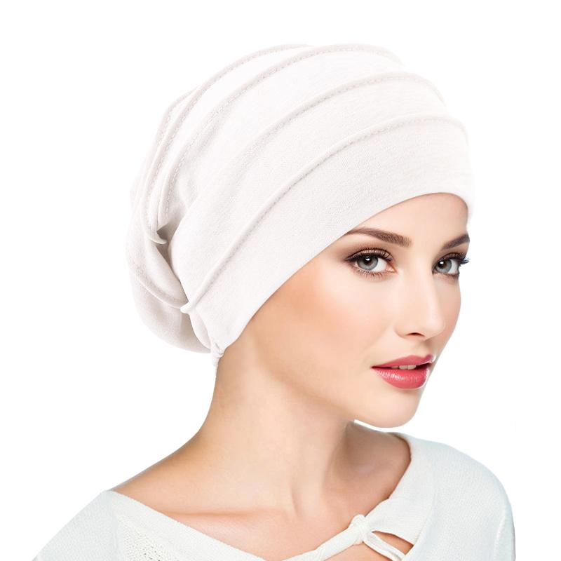 Muslim Women Stretch Sleep Chemo Hat Cotton Beanie Sleep Hijab Turban Headwear Cap Head Wrap for Cancer Hair Loss Accessories