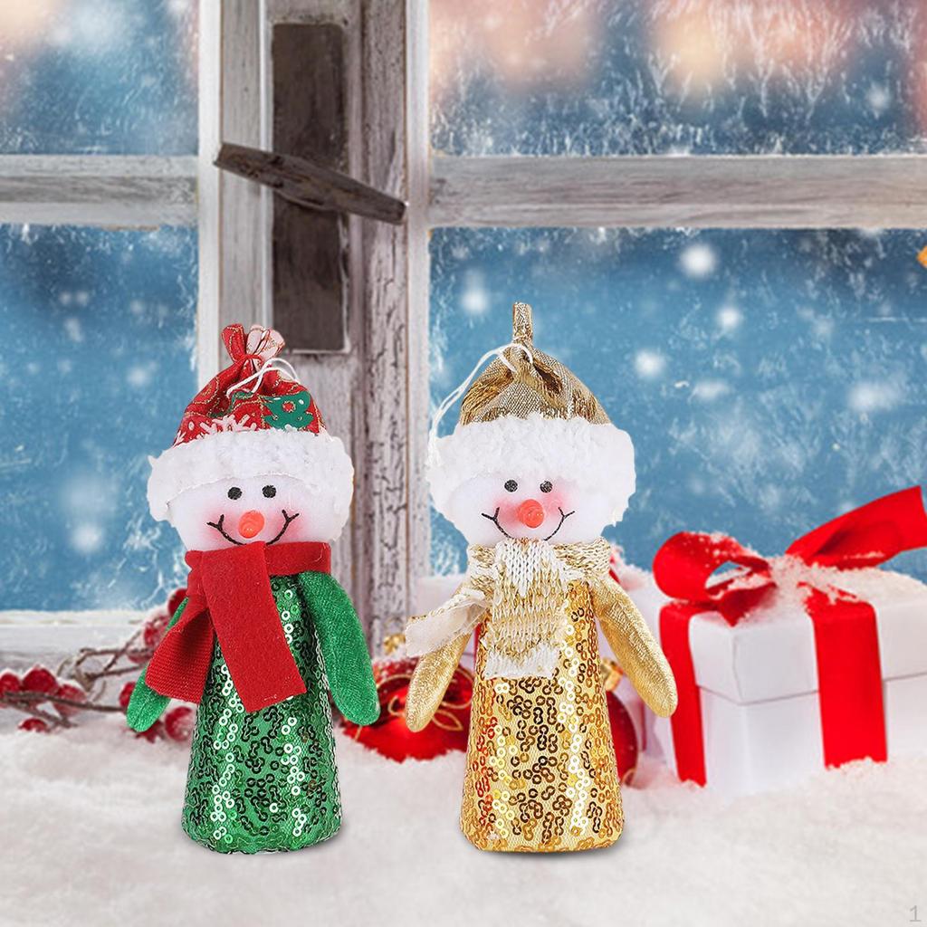 2Pcs Christmas Snowman Dolls Light Up Ideal Gift Decorations for Window Bedroom Xmas