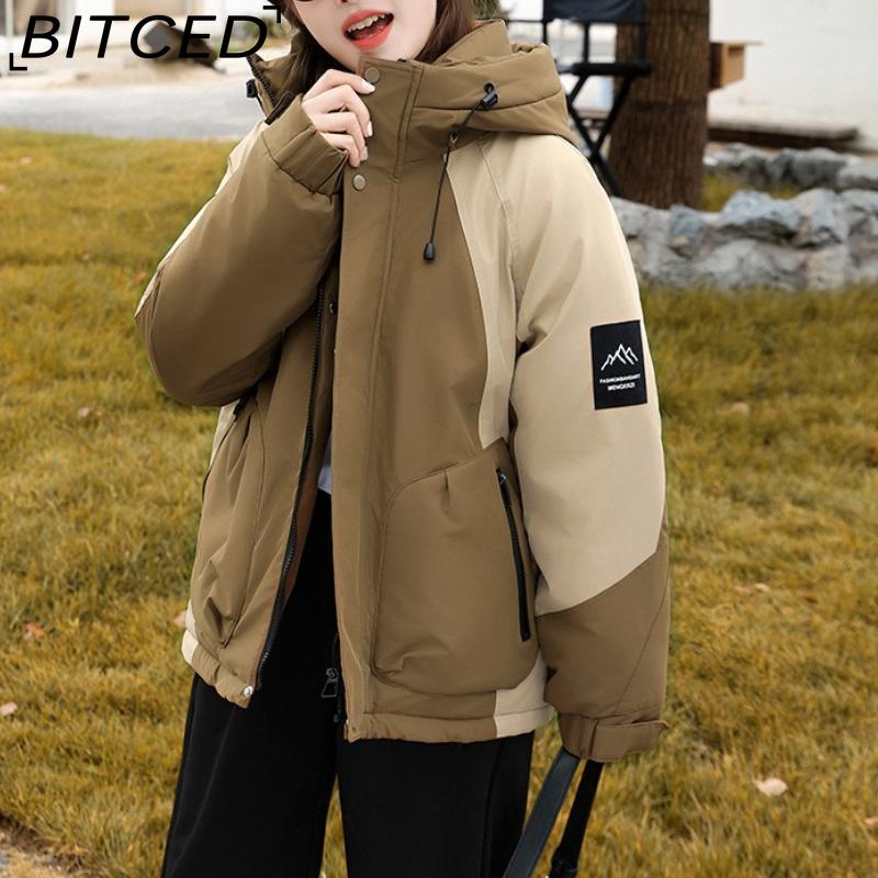 BITCED Outdoor Windbreaker Jacke - Unisex-Stil Winddicht Verdickt Gepolsterter Mantel Bergsteigen Paare Daunen-Gefütterte Baumwolljacke