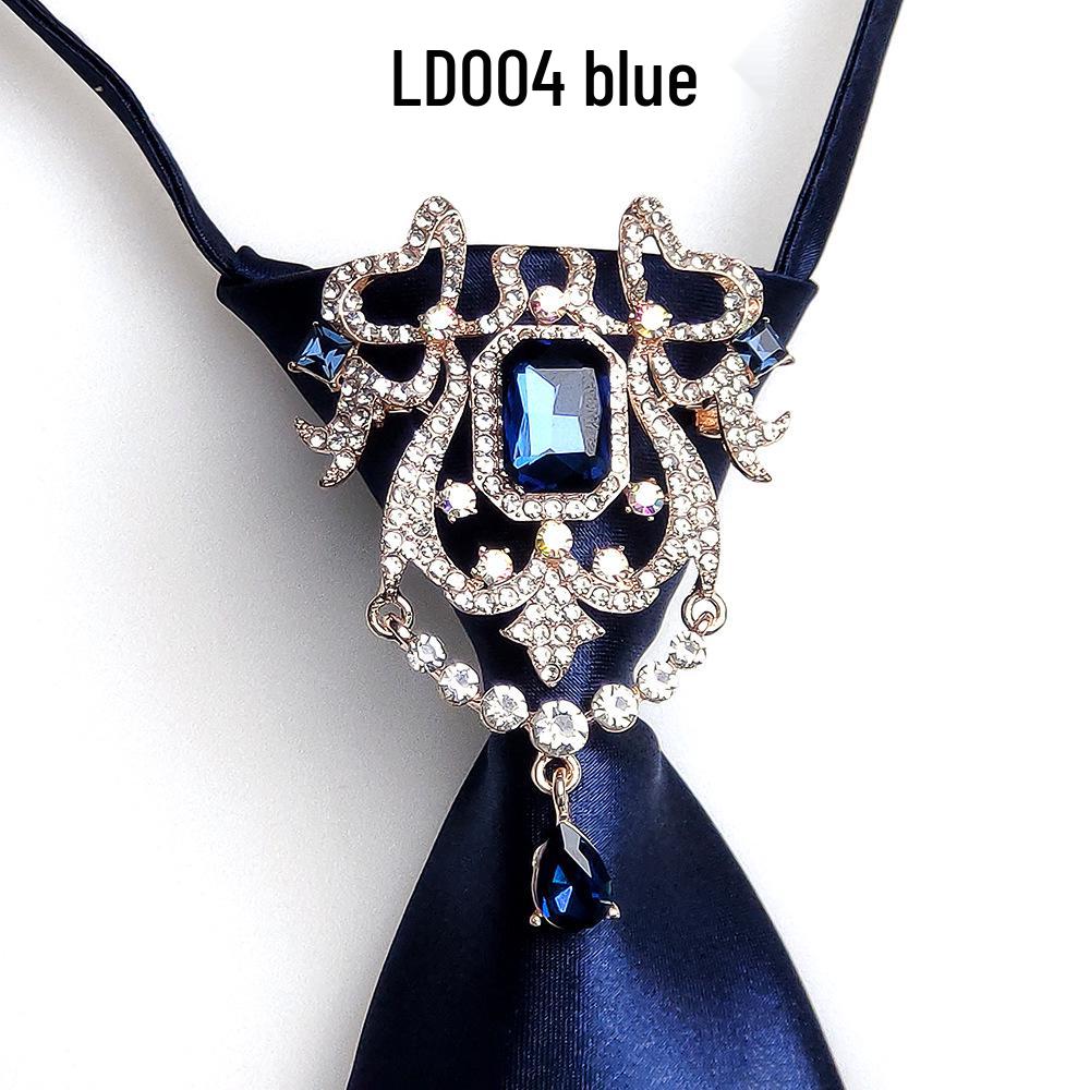 Japanese Style Women's Rhinestone Bow Tie Collar for Shirts