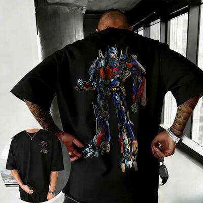 202526 Summer Transformers Graphic 100 Cotton Printed Tshirt for Men Hasbro Brand Children and Unisex Breathable Loose Casual