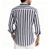 Men's Casual And Trendy Striped Shirt, Long-sleeved Top, Men's Lapel Button Cotton Shirt